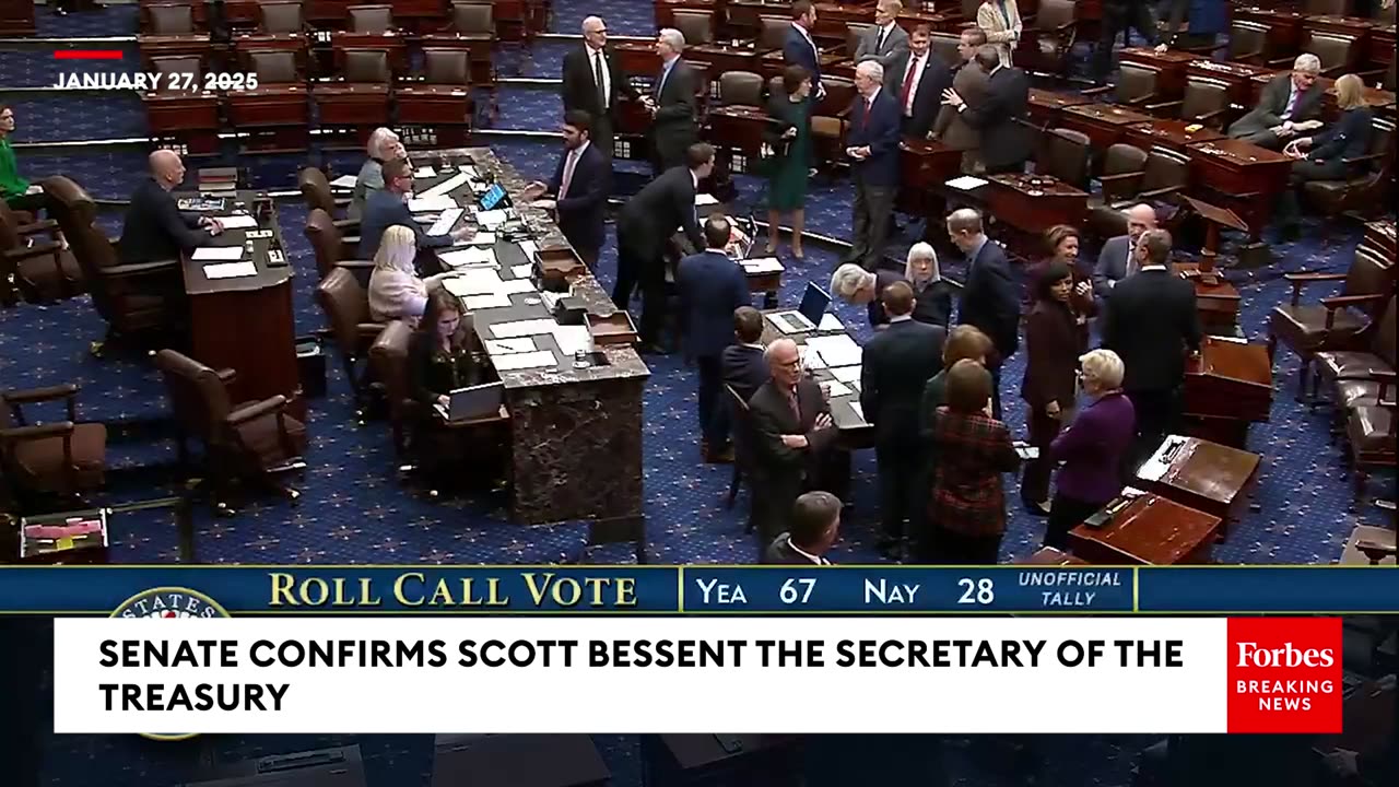 [2025-01-27] Senate Confirms Scott Bessent The Secretary Of The Treasury