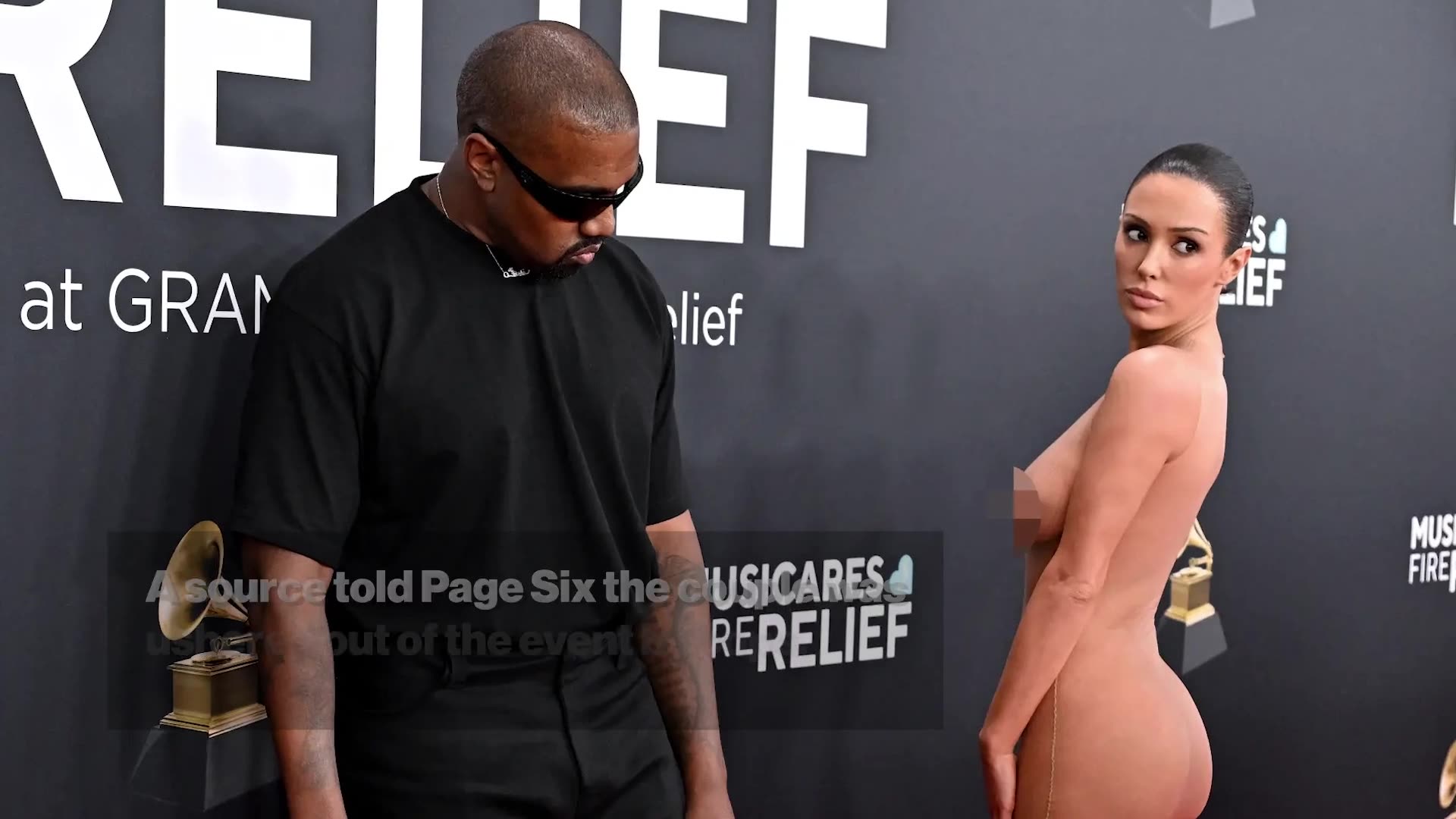 Here's what Kanye West said to wife Bianca Censori during nude Grammys 2025 red carpet appearance