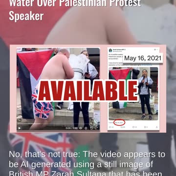 Fact Check: FAKE Video Shows Man In Union Jack Underpants Throwing Water Over Palestinian Protester