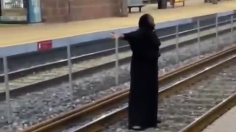At a train station in Norway, she became very angry when her train was...
			