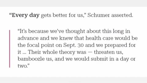 Chuck The Scumbag flip flops on Shutdown And pretends it was always the plan.