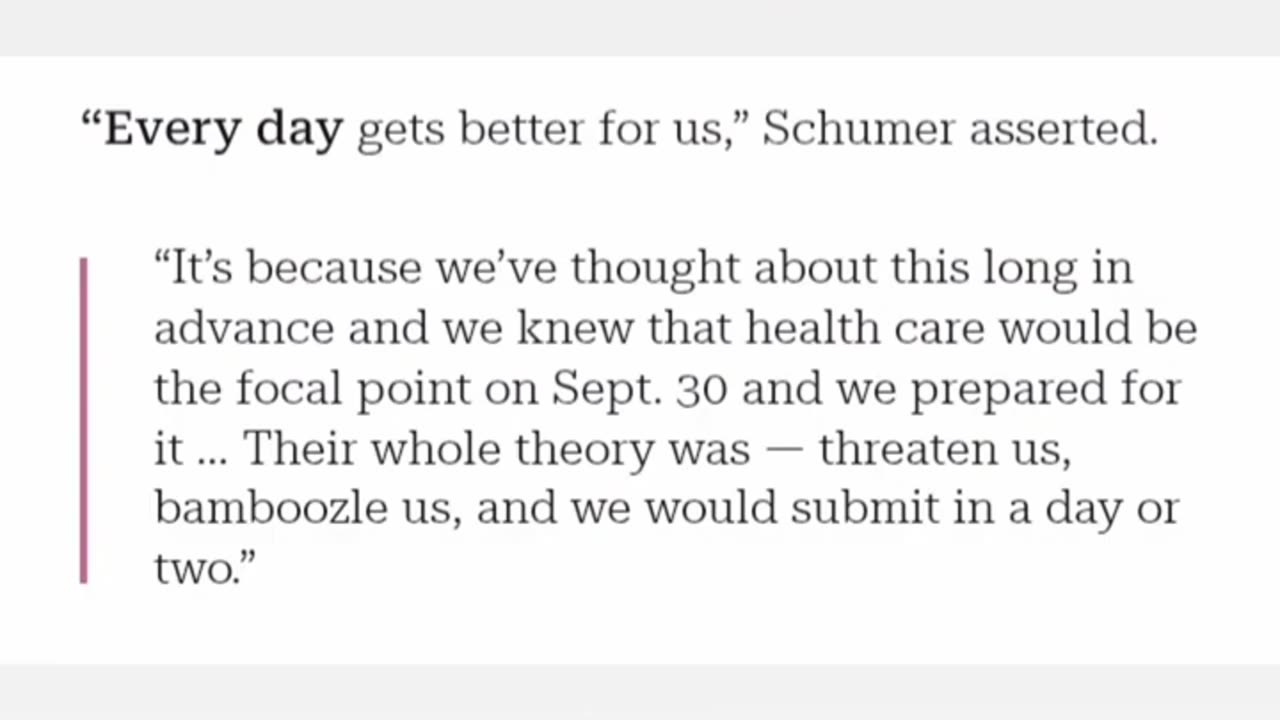 Chuck The Scumbag flip flops on Shutdown And pretends it was always the plan.