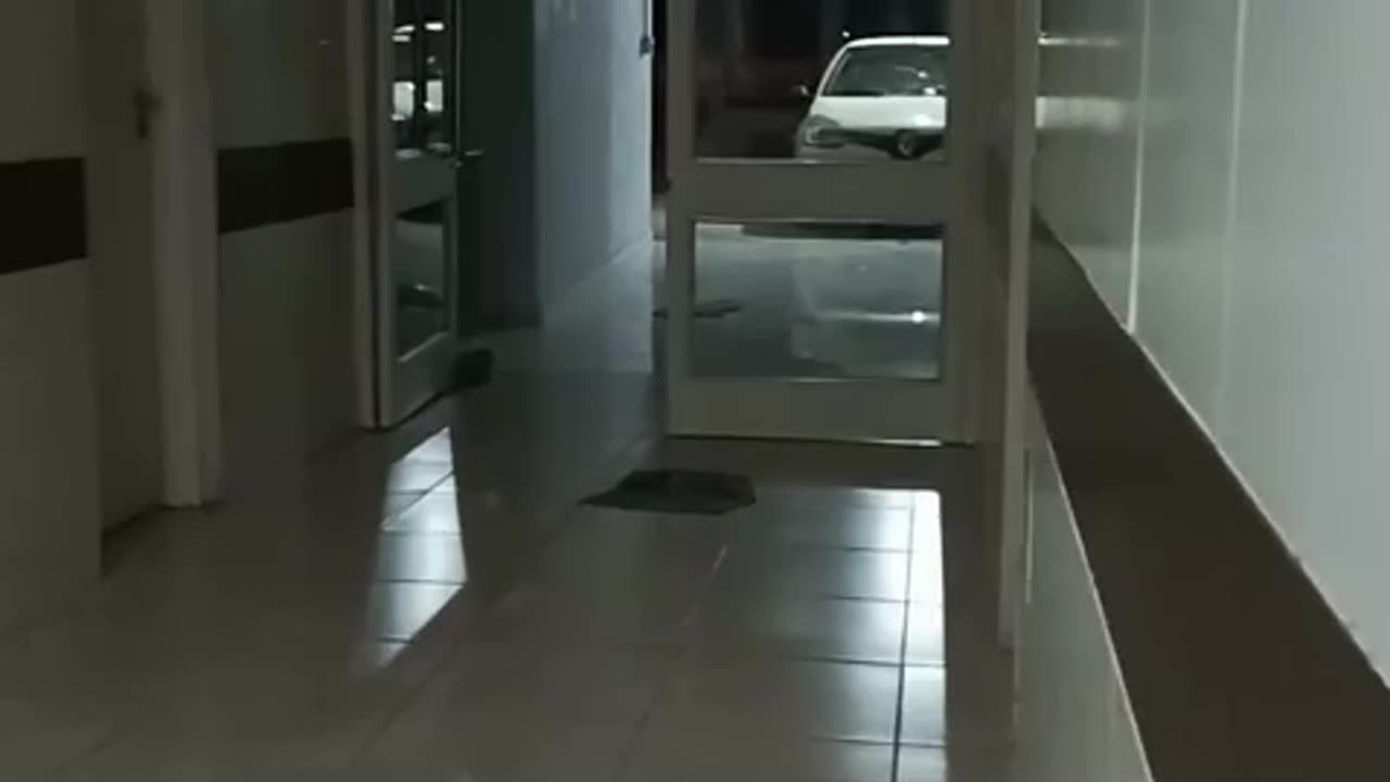 Face appears inside a car in an argentinian hospital.