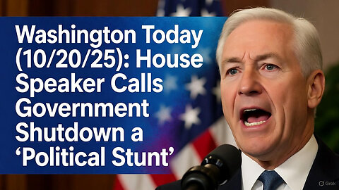 Washington Today (10/20/25): House Speaker Calls Government Shutdown a "Political Stunt"