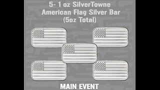 5- 1 oz SilverTowne American Flag Silver Bars (5 ounces total)