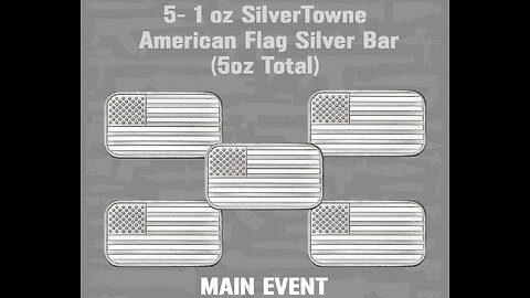 5- 1 oz SilverTowne American Flag Silver Bars (5 ounces total)