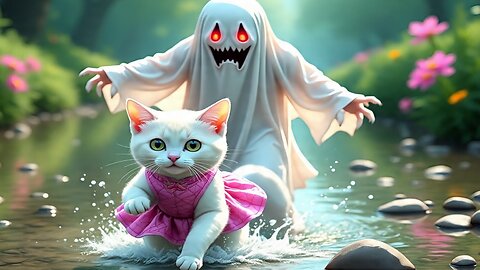 #CuteCatAdventure एक प्यारी बिल्ली की जादुई जंगल से नदी तक की कहानी 🐱✨