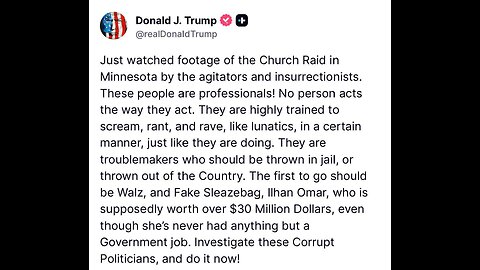 President Trump wants criminal investigations and JAIL for Tim Walz