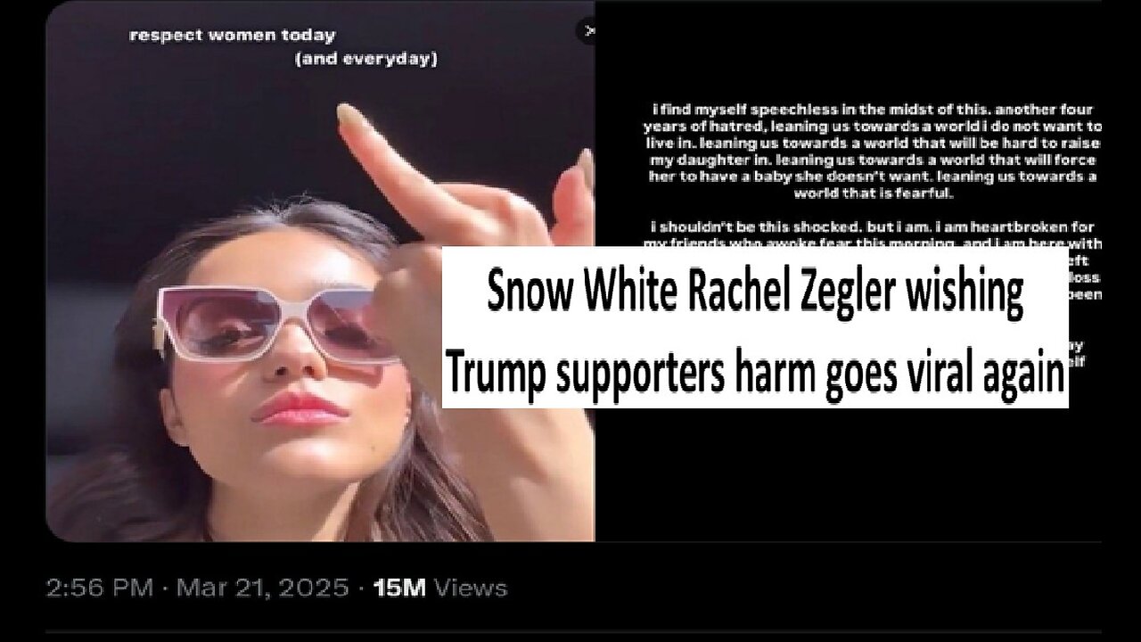 Snow white actress Rachel Zegler hoping Trump voters are harmed goes viral again