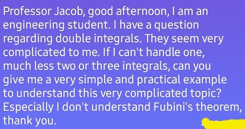 FUBINI'S THEOREM: application exercise (double integrals)