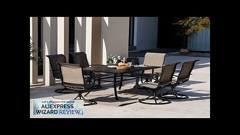 Patio Outdoor Swivel Rocking Dining Chairs Set 360 Degree Mesh Sling Review