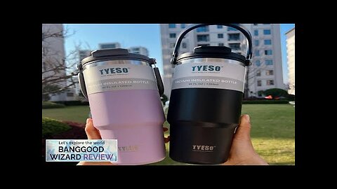 Tyeso 900ml/1200ml Portable Double Layer 304 Stainless Steel Water Bottle Cold Review