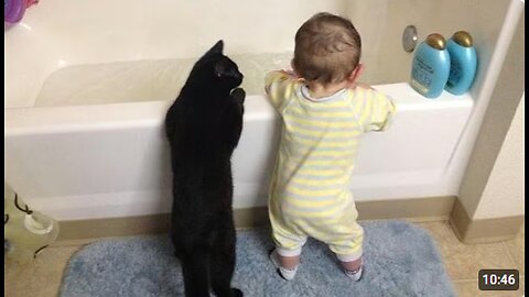 When Cat Is Being Over Protective and Becomes the Baby’s Teacher ❤️