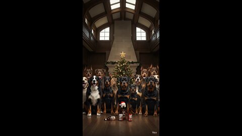 Dogs waiting for Santa