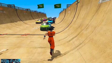 SPIDERMAN CARS MEGA MULTI Ramp JUMP Challenge! SUPERHERO HULK Goku Epic new Stunts BMW Race