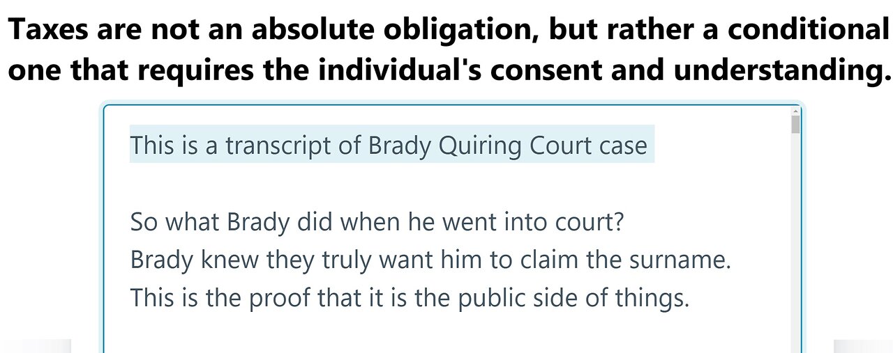 LandMark Decision - taxes are not mandatory, but rather depend on the individual's consent