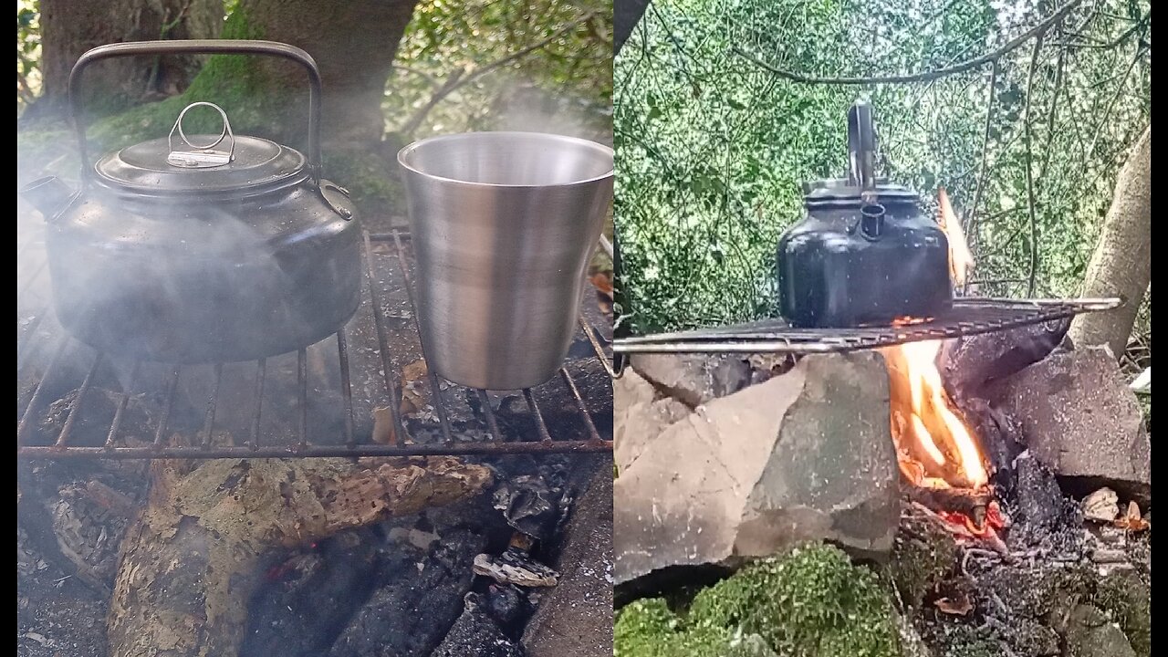 11, trying to get out of the hammock, comfy , fire , coffee, nearly