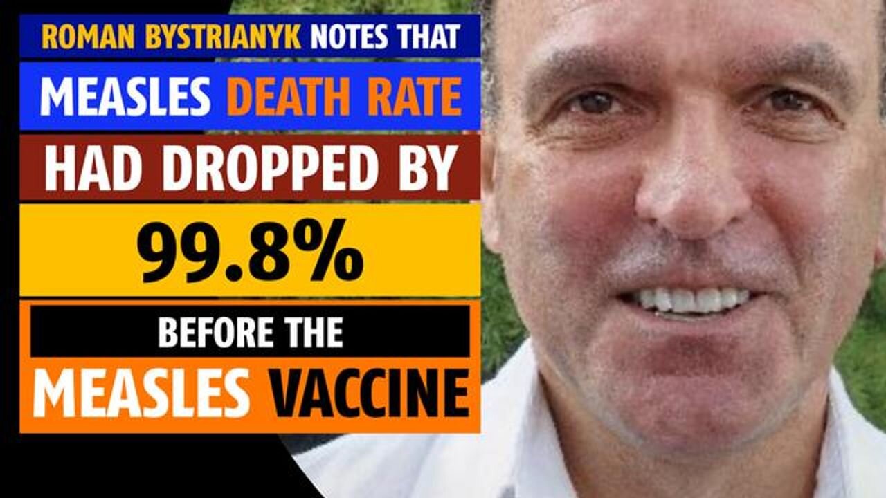 Measles death rate had dropped by 99.8% BEFORE the vaccine was introduced, notes Roman Bystrianyk