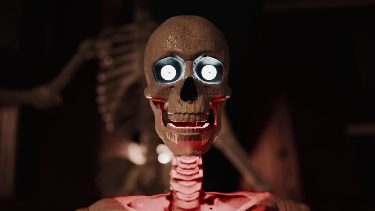 2 plastic skeletons Halloween decoration Ottawa