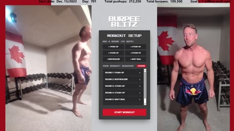 Everyday 450 push ups and 180 Burpees!