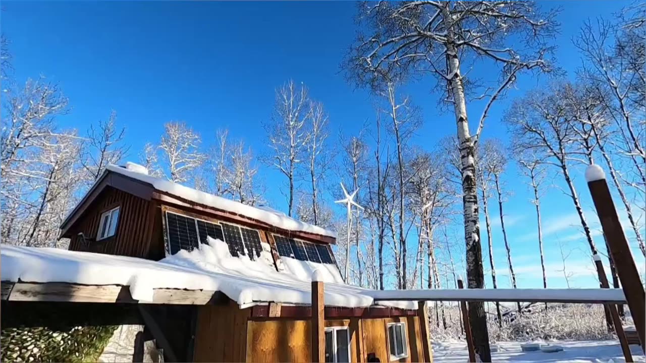 Mini Starlink & Windmill_ Snowproof Off-Grid Power Setup! #livingoffgrid #homesteading