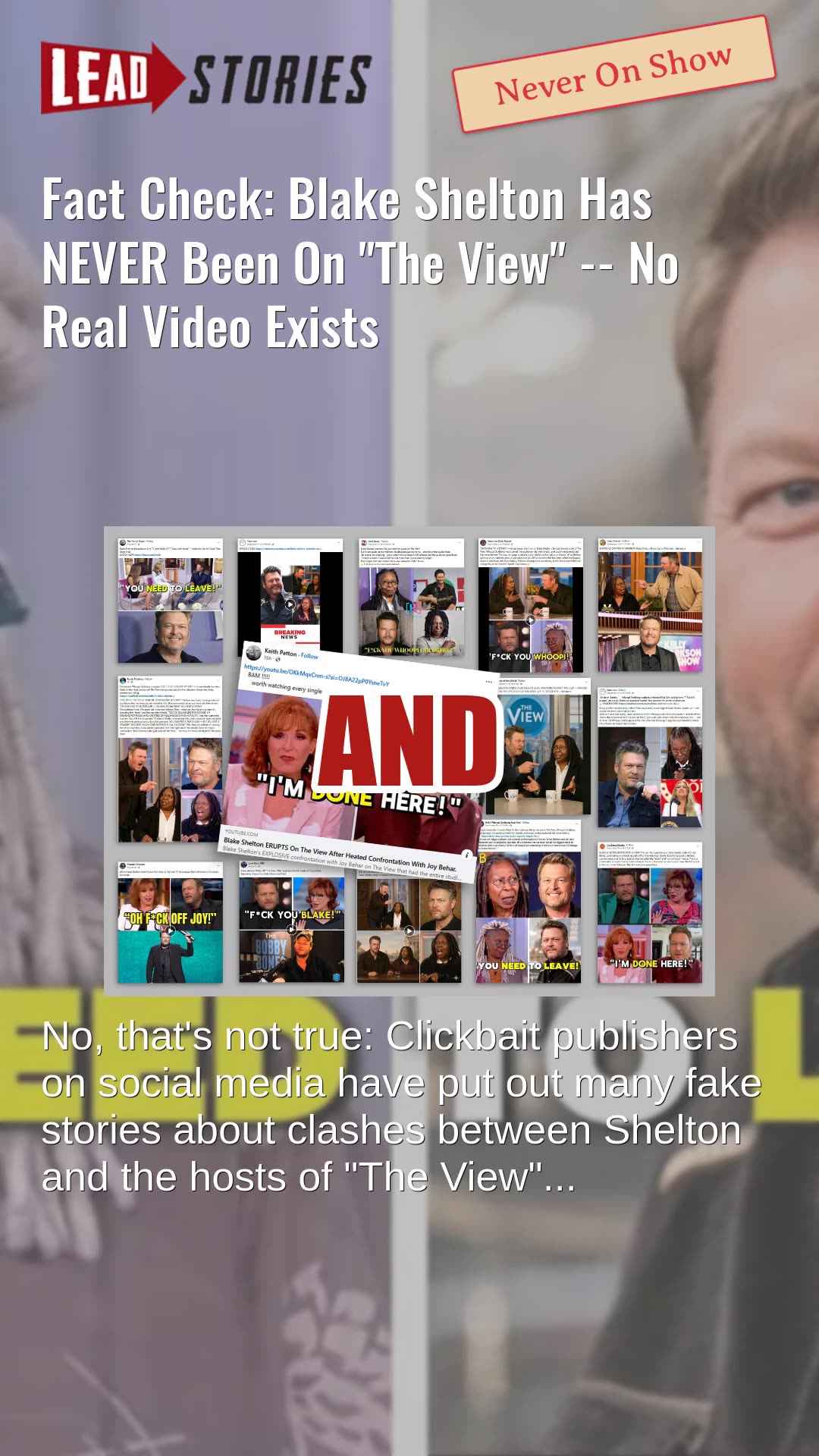 Fact Check: Blake Shelton Has NEVER Been On The View -- No Real Video Exists