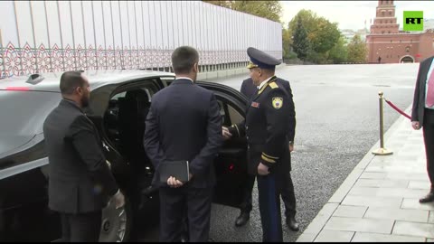 Syria’s Interim President Ahmed al-Sharaa arrives at the Kremlin for a meeting with President Putin