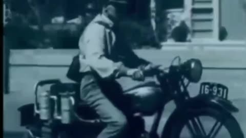 Charcoal powered motorbike developed in the 1940's.