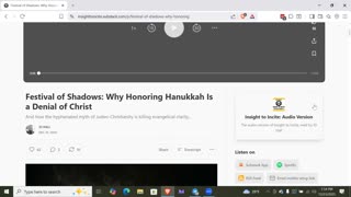 Festival of Shadows: Why Honoring Hanukkah Is a Denial of Christ