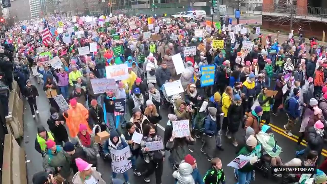 The People’s March in Washington, opposing Trump before his inauguration."