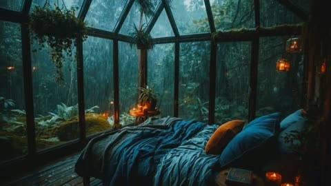 Cozy Bedroom with Rain Ambiance - No Music