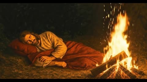 💤 Rest with Jesus by the Crackling Fire 🐏 Quiet Shepherd ~ Black Screen Bible Reading 💤
