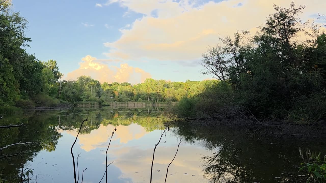Neighborhood Pond at Sunset