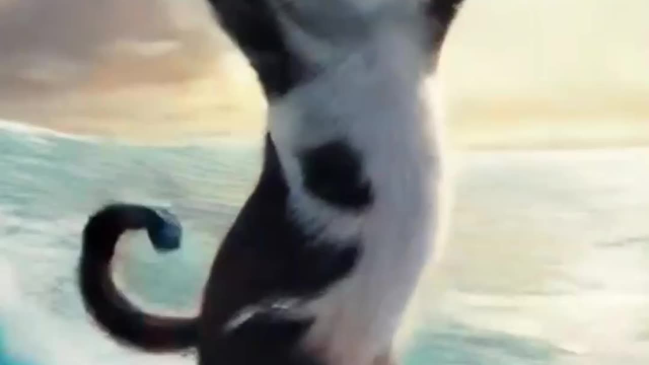 The Cutest Little Ginger Kitten You'll Ever See! Surf's Up with the Black & White Cat!