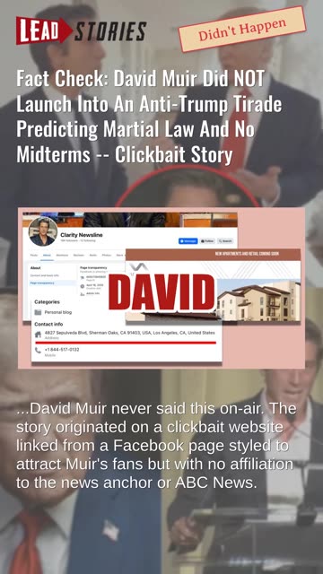Fact Check: David Muir Did NOT Launch Into Anti-Trump Tirade Predicting Martial Law And No Midterms
