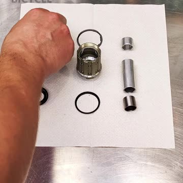 A disassembled bicycle wheel freehub body.