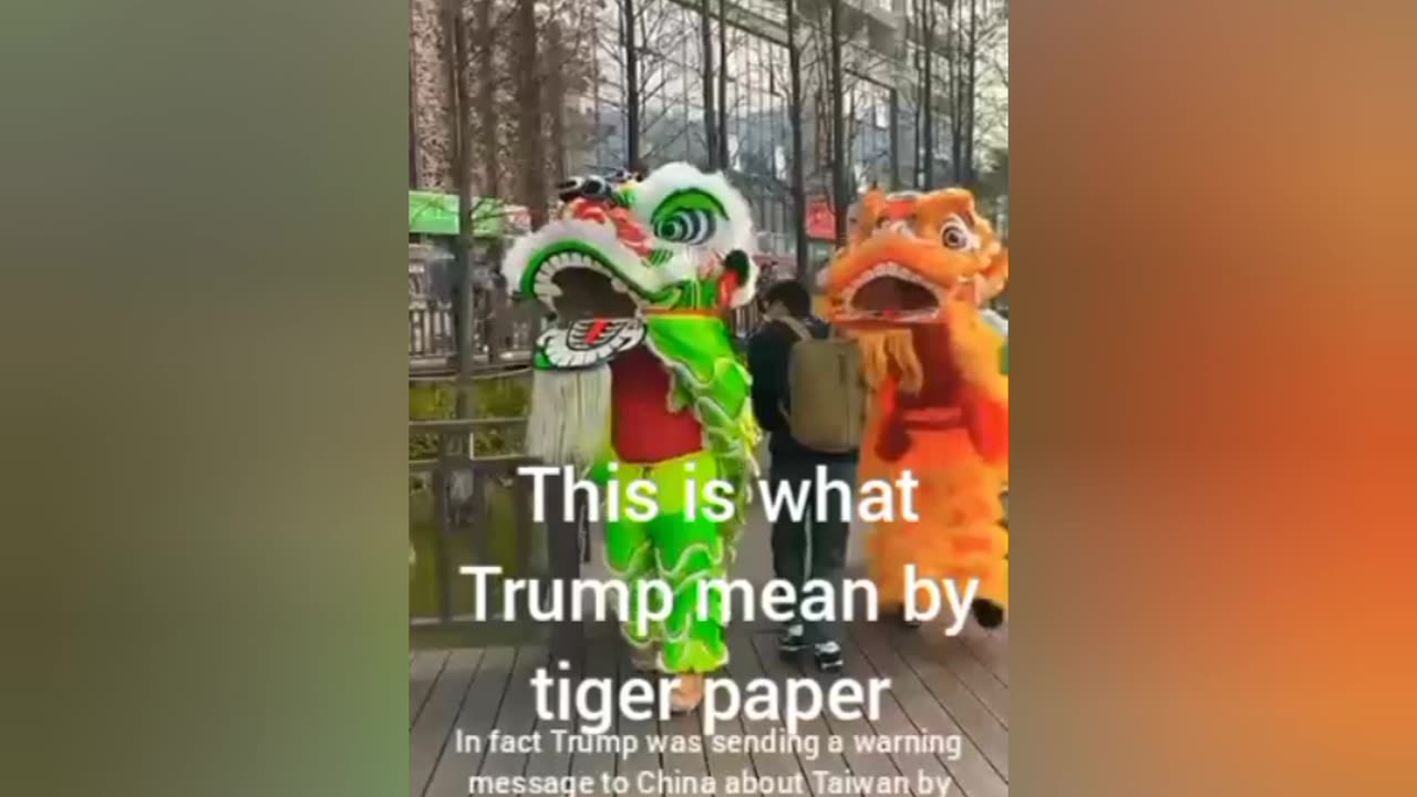 In fact Trump was sending a warning message to China about Taiwan by saying" paper tiger🐯 "