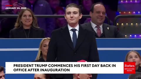 WATCHBarron Trump And Kai Trump Soak Up Applause At President Donald Trump's Innagural Parade