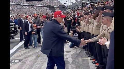 President Trump Greets Soldiers at Daytona 500