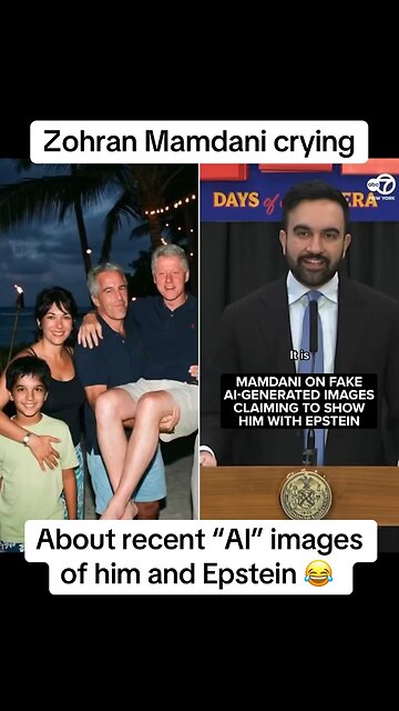 Zohran Mamdani is crying about recent “AI” images of him with Epstein