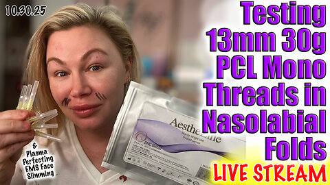 Live Testing 13mm 30g PCL Mono threads in my Nasolabial FOlds! AceCosm.com and code Jessica10 Saves