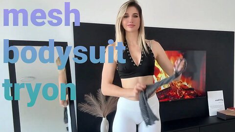Mesh bodysuit tryon