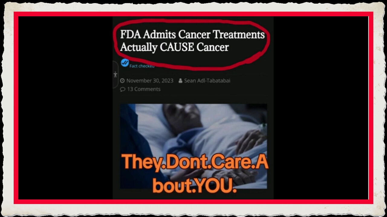 FDA FINALLY ADMITS IT CAUSES CANCER!