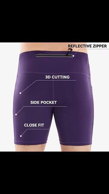 6 Pockets Compression Shorts 3.0)Men Marathon Running Shorts