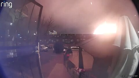 Ring doorbell footage of the Philly plane exploding after striking the ground