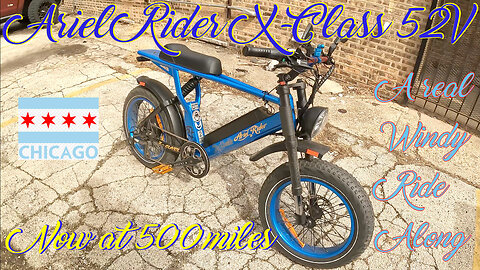 ARIEL RIDER X-CLASS 52V E-BIKE : WINDY RIDE ALONG IN CHICAGO CEMETERY : NOW AT 500 MILES ON ODOMETER