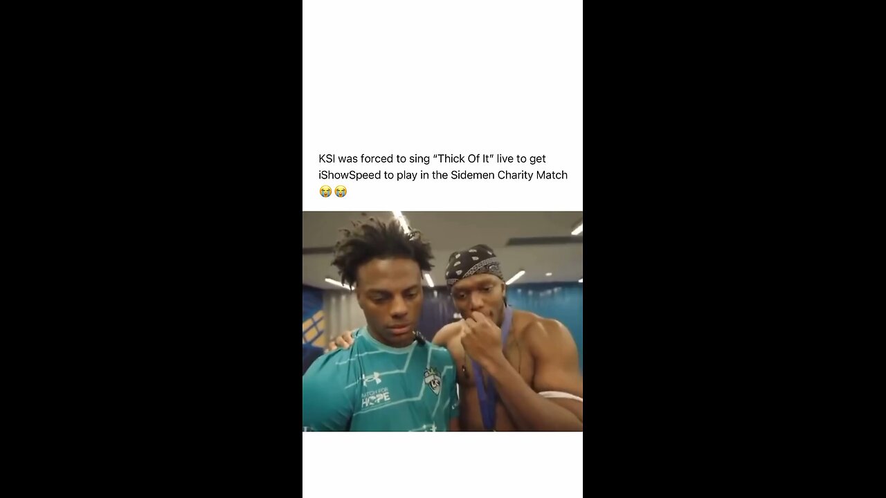 KSI was forced to sing "Thick Of It" live to get iShowSpeed to play in the Sidemen Charity Match ðŸ˜