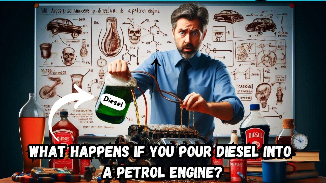 What happens if you pour diesel into a petrol engine?