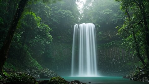 Tropical Waterfall Paradise | Relaxing Nature Sounds for Stress Relief