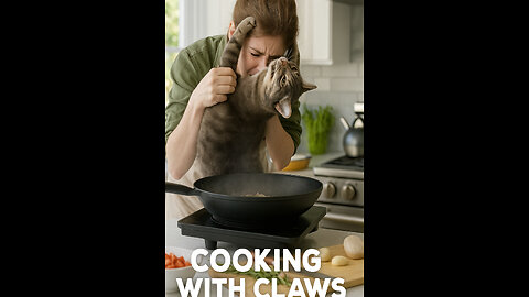 Cooking Show Meltdown: Host Gets Attacked by a Cat 😂🐱🔥